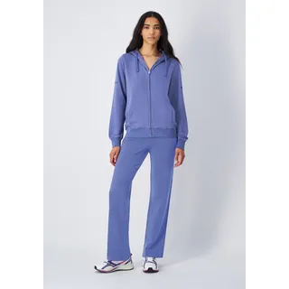 Jogginganzug CHAMPION, Damen, Gr. S (38), blau (svb, svb), Obermaterial: 95% Baumwolle, 5% Elasthan, Sportanzüge Jogginganzug, mit Kapuze, aus Baumwolle und Elasthan, elastische Materialmischung