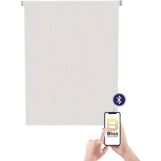 sunlines Elektrisches Rollo »Akkurollo Structure«, blickdicht, ohne Bohren, appgesteuert via Bluetooth, weißer Fallstab, weiß