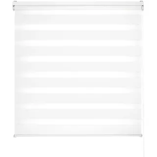 Decorblind Doppellagiges Rollo für Nacht und Tag, Montage an Wand oder Decke, Maße: Breite 120 x Länge 250 cm, Maße Stoff: 117 x 245 cm, Weiß, für Nacht und Tag Fenster