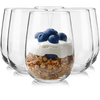 Glasmark KROSNO 1992 Dessertgläser 6er Set 330 ml Aus Glas Eisbecher Gläser Eisschalen Dessertschalen Spülmaschinenfest