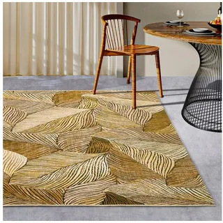 Villeroy & Boch Outdoorteppich »Eugene« rechteckig 3 mm Höhe In- und Outdoor, Flachgewebe, wetterfest, Balkon, Garten, Terrasse Villeroy & Boch Gold,Schwarz B : cm 1 Stk.