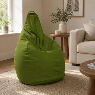 Talamo Italia - Pouf Abdog, Mehrzwecksessel, Sitzsack, Hockerhocker, Made in Italy, 90x90 h120 cm, Grün