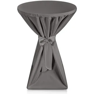 Beautissu Tischhusse Premium Anthrazit Ø 80 cm