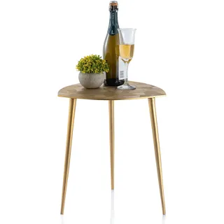 Beistelltisch Metall Dekotisch Alster 40cm dreieckig Aluminium gold - Gold, Silber