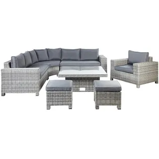 Beliani Lounge-Set 9-Sitzer Symmetrisch grau Teglio - Kunststoff , L-Form , Gartenmöbel, Gartengarnituren, Gartenmöbel-Sets