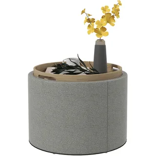 Homcom Sitzhocker mit Stauraum Polyester 56 x 42 x 56 cm Grau
