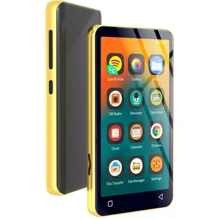 innioasis MP3-Player mit Bluetooth und WLAN, kompletter Touchscreen, 10,2 cm, MP4-Player, MP3-Player mit Spotify, HiFi-Sound, tragbarer, Digitaler Audio-Player mit Lautsprecher (Gold/Schwarz