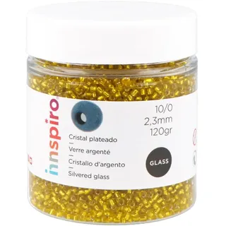 INNSPIRO Runder Glasstein silber gelb 2,3 mm 10/0 120 g