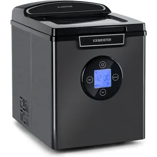 Klarstein Eiswürfelmaschine Klein, 1,8 L Eiswürfelbereiter, Eiswürfelmaschine für 12 kg Große & Kleine Eiswürfel, Mini-Eiswürfelmaschine mit LED-Display, Eiswürfelbereiter Selbstreinigend - Grau