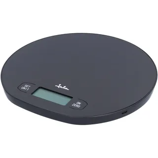 Jata HBAL1208 Digitale Küchenwaage, ohne Batterien, USB-Aufladung, hohe Genauigkeit, bis zu 15 kg, LCD-Display, Tara-Funktion, mit Timer und Uhr, Maße: 20,5 x 19,5 x 1,5 cm
