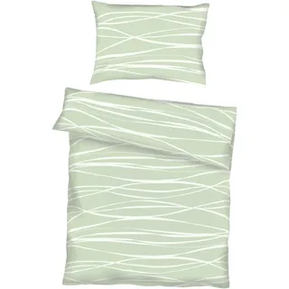 Kaeppel Bettwäsche , Jadegrün , Textil , Graphik , 140x200 cm , bügelleicht , Heimtextilien, Bettwäsche & Leintücher, Bettwäsche, Satin-Bettwäsche