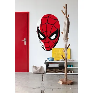KOMAR Selbstklebende Vlies Fototapete/Wandtattoo - Spider-Man Headshot - Größe 125 x 125 cm - Tapete, Wanddekoration, Kinderzimmer, Marvel