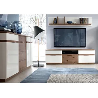 Designer Wohnzimmer TV-Lowboard Exclusive Komplett Wandregal Sideboard