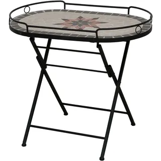 Siena Garden Gartenbeistelltisch 68 x 41 x 60 cm Schwarz/Bunt
