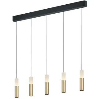 Helestra Led-Pendelleuchte , Schwarz, Goldfarben , Metall, Glas , länglich , F , 6.5x210x130 cm , Lampen & Leuchten, Innenbeleuchtung, Hängeleuchten, Pendelleuchten