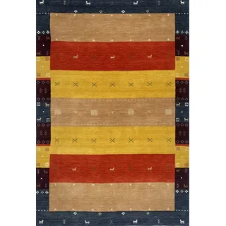 Teppich 100% Wolle 170x240 cm rot Gold Terrakotta Handgewebt Orientteppich BR11