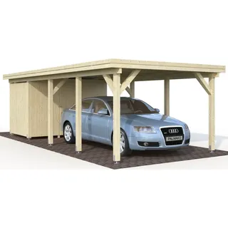 Palmako Einzelcarport Karl 3,15 x 7,32 m naturbelassen inkl. Abstellraum
