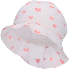 Sterntaler Baby Mädchen Hut Baby Sonnenhut Herzen - Baby Hut, Kopfbedeckung Baby Sommer, Sommerhut Baby - aus Baumwolle - beige, 47