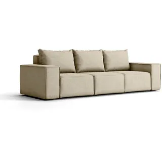 Kaiser Möbel Gartensofa 3-Sitzer Für Den Garten Sonne Beige , Holz , 245x73x88 cm , Gartenmöbel, Loungemöbel, Gartensofas & Loungesofas