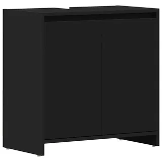 vidaXL Badezimmerschrank Schwarz 60x33x61 cm Holzwerkstoff - Schwarz
