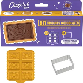 Snacking Media CHEFCLUB, Schokoladen-Keks-Set, keksausstecher rechteckig & schokoladenform silikon, Backset Kinder ab 4, Leicht & kreativ backen