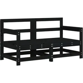 vidaXL Garten-Ecksofas 2 Stk. Schwarz Massivholz Kiefer - Schwarz