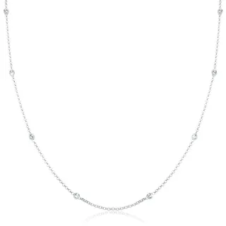 Elli Halskette Solitär Kristallen 925 Silber Weiß 45