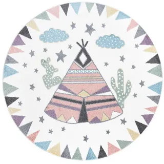 Carpet City Kinderteppich »ANIME898« rund 11 mm Höhe Kinderzimmer Teppich Modern mit lustigen Cartoon-Figuren, Multi, beige