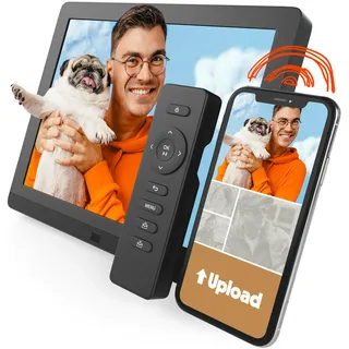pix-star Pix Star - Digitaler Bilderrahmen 10 Zoll mit Bewegungsmelder - Großes Format mit WiFi, USB, SD Karte - Mattes, Anti-Reflex Dispaly in 4/3-2 Jahre Garantie