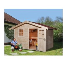 OBI Outdoor Living Holz-Gartenhaus Bozen Satteldach Unbehandelt 240 cm x 235 cm