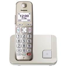 Panasonic KX-TGE250GN Schnurlostelefon (Bis zu 1.000 Telefonnummern sperren, übersichtliche Schriftgröße mit starkem Kontrast , extra lauter Hörer, Voll-Duplex Freisprechen)