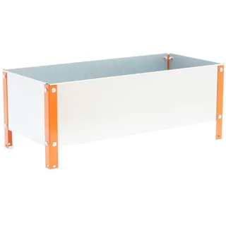 SimonRack Pflanzgefäße für den Außenbereich, Abflusslöcher, Fassungsvermögen 100 l, 410 x 900 x 400 mm, Orange/verzinkt, Simon Garden