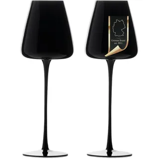 Intirilife Weinglas-Set 500 ml (2er Set) , Schwarz , Glas , 0.5 L , leicht zu reinigen , Gläser, Weingläser