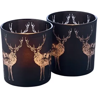 Edzard Teelichtglas Tiu Aluminium Schwarz