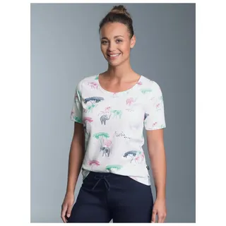 Trigema Schlafanzug »TRIGEMA T-Shirt mit Allover Safari-Print« 1 tlg., weiß