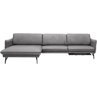 Himolla Ecksofa , Grau , Leder , Echtleder , Rindleder , Uni , Ottomane links, L-Form , 330x174 cm , Blauer Engel, Goldenes M, Made in Germany, Emas , Typenauswahl, Lederauswahl, Stoffauswahl, seitenverkehrt erhältlich, Hocker erhältlich, Rücken echt , Wohnzimmer, Sofas & Couches, Wohnlandschaften, Ecksofas
