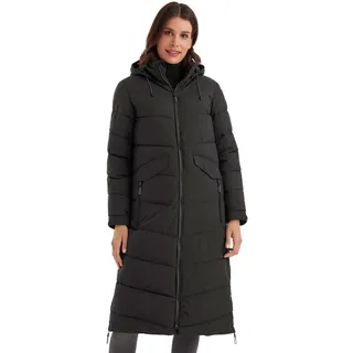 KILLTEC Kow 62 Wmn Qltd Ct Wintermantel Mantel in Daunenoptik mit Kapuze, Schwarz, 44 EU