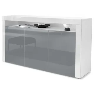 Vladon Sideboard Grau, Holzwerkstoff, 155x92x40 cm, Wohnzimmer, Kommoden, Sideboards,