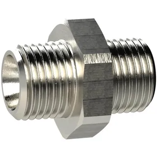 Riegler 134774-MSN252M1616 Doppelgewindenippel, M16x1,5 a., M16x1,5 a., SW 19, MS vern., 1Stk
