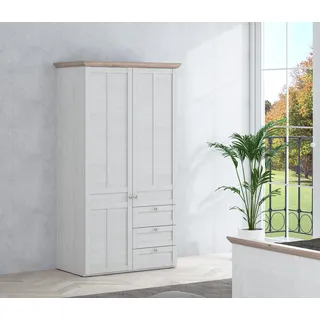 Forte Drehtürenschrank Iloppa 105,3 x 192,6 x 57,3 cm Braun/Weiß
