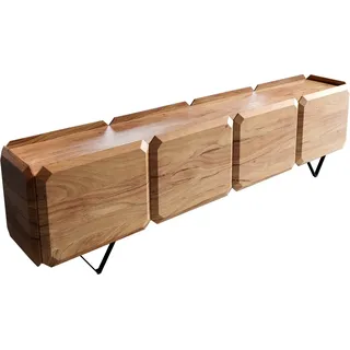 DeLife Kiano Lowboard 220 cm Schwarz Akazie Holz