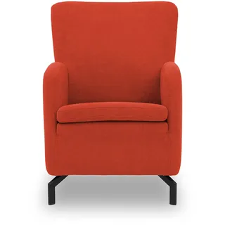 DOMO. collection Sessel Franca, Polstersessel mit hoher Rückenlehne und Metallfüßen, Einzelsessel, Armsessel 68 x 82 x 93 cm (BxTxH), orange