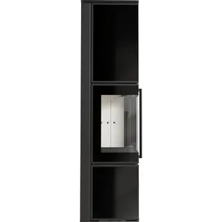 Kaminofen aus Stahl KRATKI TORA/L 8 kW Ø 150 Schwarzes Glaspaneel mit Türfeder - Schwarz