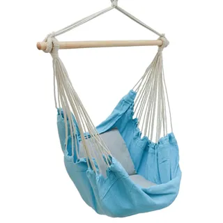 AMANKA Hängesessel mit 2 Kissen zum Wenden - Bequeme Hängeschaukel für Balkon Garten Terrasse Outdoor Indoor - Hängestuhl mit Aufhängung für Erwachsene Kinder Wohnzimmer Camping Relaxen Urlaub Zuhause