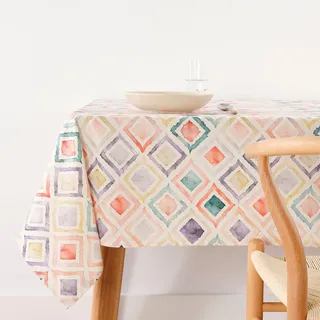 Belum Tischdecke mit Fleckenabweisend, Größe 100 x 140 cm, extraweich, Mehrfarbig, 100, Stoff 100% Bio-Baumwolle, Modell 0120-364, Bunt