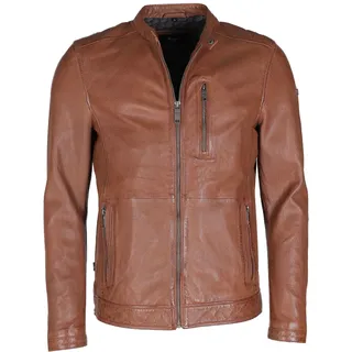 Lederjacke MAZE "Lederjacke 42024133", Herren, Gr. S, braun (cognac), Obermaterial: 100% Lammleder LEL. Futter: 100% Baumwolle CO., Jacken Lederjacke