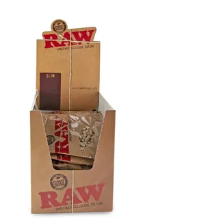 RAW Zigarettenfilter aus Zellulose Slim 6mm ungebleicht 1 Box (30 Beutel)