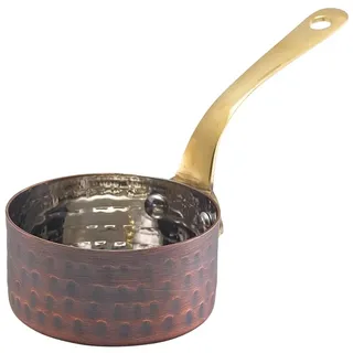 Genware Antique Copper Mini Sauce Pan 7 x 3.75cm Set of 6