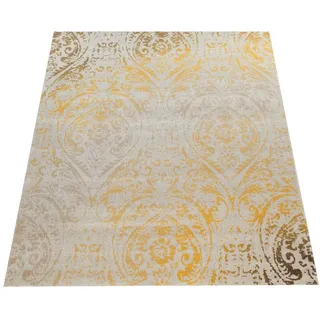 Paco Home Teppich »Artigo 415« rechteckig 4 mm Höhe Kurzflor, Motiv Ornamente, Vintage Design, In- und Outdoor geeignet, gelb