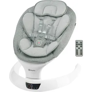 Babywippe BABYGO "Swing", Baby, grau, Aluminium, Polyester, Babywippen Babywippe, mit Fernbedienung, Musik, Schaukelfunktion